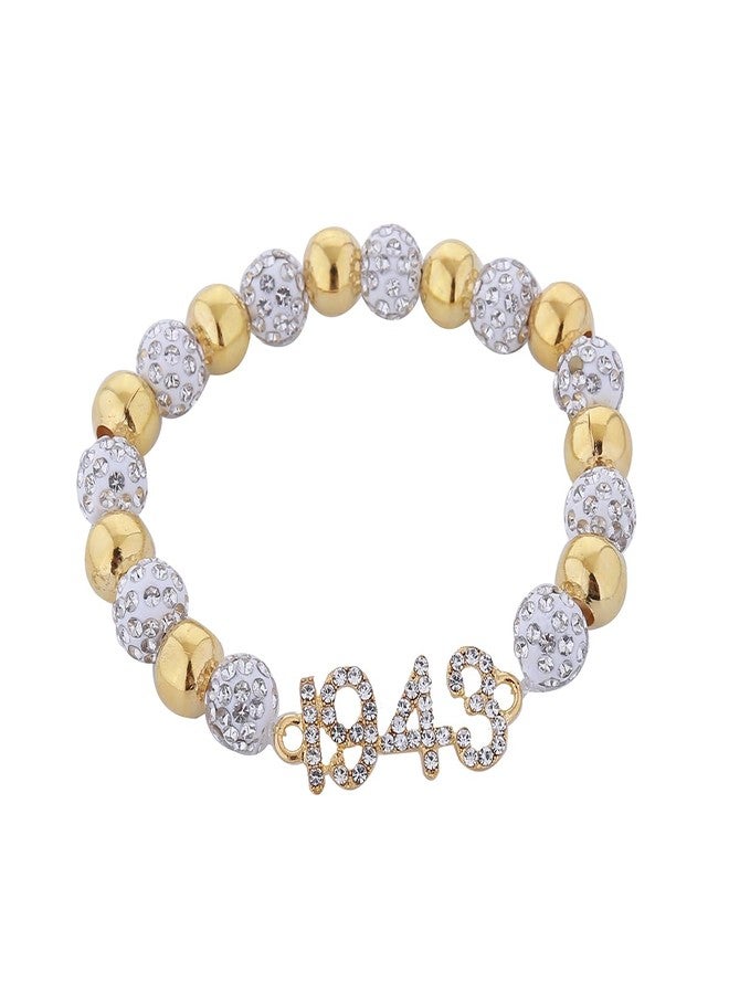 HUSURU Elastic Adjust Metal Figure Number 1943 Sorority Bracelets Women Greek Letters Sign SGR Members Gifts Jewelry - Image 1